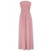 Grace Karin Sexy Women's Summer Strapless Pleated Waist Maxi Dress With Pockets