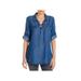 Calvin Klein Womens Lace Up Collared Henley Top