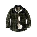 Avamo Mens Vintage Flannel Plaid Shirts Button Down Jacket Long Sleeve with Fleece Lining Thickened Warm Shirt Jacket