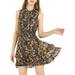 Allegra K Women's Floral A-line Smocked Waist Tiered Ruffled Chiffon Mini Dress