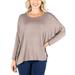 24/7 Comfort Apparel Women's Oversized Long Sleeve Dolman Top