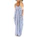 Maxi Dresses for Women, Summer Spaghetti Striped Beach Dresses Casual Long Dresses Sundress V-neck Women Party Dresses