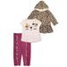 Nannette Baby Girl Cheetah Raincoat, Shirt, & Leggings, 3pc Outfit Set