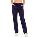LELINTA Women's Jogger Pants Velvet Drawstring Sweatpants with Pockets, Purple, S-2XL