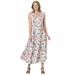 Woman Within Women's Plus Size Pintucked Floral Sleeveless Dress