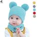 Sixtyshades Winter Warm Child Beanie Hat Scarf Set Ski Knit Hat Cap with Pompom for 0-12 Months Old Baby Boys Girls (Blue)