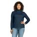 Lands' End Women's Plus Size Long Sleeve Relaxed Cotton Mockneck Top