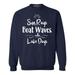 Shop4Ever Men's Sun Ray Boat Waves Lake Days Crewneck Sweatshirt