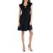 24seven Comfort Apparel Scoop Neck A Line Dress with Keyhole Detail, R0116188, Made in USA