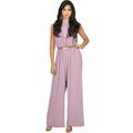 KOH KOH Long Pants Jumpsuit Formal One Piece Cocktail Evening Fall Dressy Pantsuit Romper Workwear Casual Outfit Tall Sleeveless Playsuit For Women Dusty Pastel Pink Large US 12-14 NT202