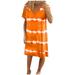 Follure Womens Casual Striped Tie-Dye Print Mini Dress V Neck Loose T-Shirt Dress(S-3XL),summer dresses for women