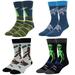 Men's Novelty Funny Crazy Food Shark Alien Bigfoot Argyle Socks with Gifts Box