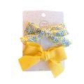 FYCONE 2 Pcs Child Cute Bowknot Flower Hair Clips Baby Girls Bangs Hair Accessories Kids Girl Hair Pins Children Hairpin Set