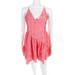 C/Meo Collective Womens Same Things Check Mini Dress Coral Pink Size Small