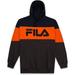 Fila Men's Big and Tall Colorblock Pullover Hoodie Navy Charcoal Heather Orange 2X