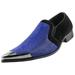 Bolano Classic Mens Metal Toe Slip On Smoking Loafers Dress Shoes Royal Size 8
