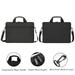 13/14/15 inch Laptop PC Waterproof Shoulder Bag Carrying Soft Notebook Case Cover - Black