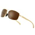 SUNGAIT Ultra Lightweight Rectangular Polarized Sunglasses UV400 Protection (Gold Frame Brown Lens, 62) Metal Frame 2458 JKC