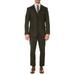 Ferrecci Men's Bradford Hunter Green Slim Fit Notch Lapel 3 Piece Vintage Tweed Heritage Suit Set - Blazer Jacket, Vest and Pants (38 Regular)