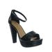 Libra Block High Platform Sandal - Women 2 Piece Open Toe Ankle Strap Shoes