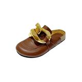 LUXUR Womens Real Leather Backless Loafer Slippers Mules Slide Shoes Slip On Shoes NEW