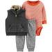 Carter's Baby Boys' Vested Cardigan Sets - Orange Bear Stripe - 6 Month