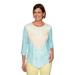 Alfred Dunner Womens Plus-Size Colorful Chevron Texture Mesh Lightweight Knit Top