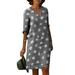 Women's Polka Dot Mini Dress Holiday Party Ladies Midi Sleeve Prom Gown Casual