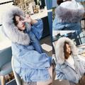 Women Warm Denim Short Coat Collar Jacket Slim Winter Hooded Outwear Coats