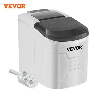 VEVOR Machine à Glaçons Portable 12kg par 24H Mini Commercial Ice Maker avec LCD (Noir-argenté)