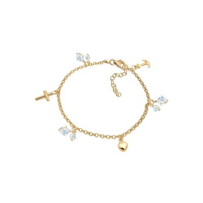 Elli Kreuz Herz Anker Kristalle 925 Silber 16 Damen Image