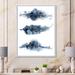 East Urban Home Abstract of Dark Clouds VII - Floater Frame Painting on Canvas in Blue | 20 H x 12 W x 1 D in | Wayfair