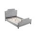 Charlton Home® Ditmars Tufted Upholstered Platform Bed Metal in Gray | 50 H x 62 W x 85 D in | Wayfair F415938AC4F74E91B506B983C2D8BF39