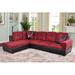 Red/Black Sectional - Andover Mills™ Burman 103.5" Wide Faux Leather Sofa & Chaise Upholstery/Microfiber/Microsuede | Wayfair