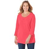 Plus Size Women's Active Slub Scoopneck Tee by Catherines in Pink Sunset (Size 2XWP)