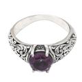 Balinese Beach in Purple,'Amethyst and Sterling Silver Solitaire Ring'