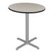 Villa Cafe High 36" Round X-Base Table- Maple/Grey