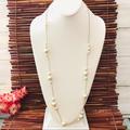 J. Crew Jewelry | J. Crew Faux Pearl & Gold Tone Chain Necklace | Color: Gold/White | Size: 33"