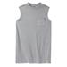 Men's Big & Tall Shrink-Less™ Longer-Length Lightweight Muscle Pocket Tee by KingSize in Heather Grey (Size 9XL) Shirt