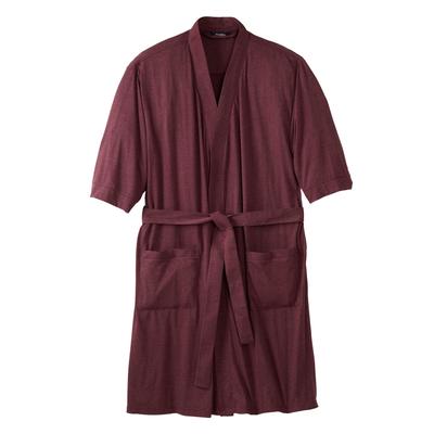 Men's Big & Tall Cotton Jersey Robe by KingSize in Heather Deep Burgundy (Size 9XL/0XL)