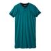 Men's Big & Tall Short-Sleeve Henley Nightshirt by KingSize in Heather Teal (Size 11XL/12XL) Pajamas