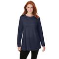 Plus Size Women's Perfect Long-Sleeve Crewneck Tunic by Woman Within in Navy (Size 38/40)