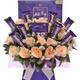 Chocolate Bouquet with Milk Tray and Dairy Milk and silk flowers