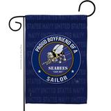 Breeze Decor Seabees Proud Boyfriend Sailor Garden 2-Sided Polyester 18.5 x 13 in. Garden flag in Blue | 18.5 H x 13 W in | Wayfair