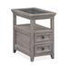 Loon Peak® Brunello 2 - Drawer End Table w/ Storage Wood/Glass in Brown/Gray/Green | 24 H x 24 W x 15 D in | Wayfair