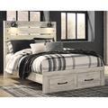 Signature Design by Ashley Cambeck Low Profile Storage Standard Bed Wood in Brown/White | 52.75 H x 66.25 W x 88.75 D in | Wayfair B192B8