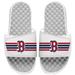 Men's ISlide White Boston Red Sox Varsity Stripes Slide Sandals