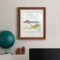 Highland Dunes Sketchy Beach I - Picture Frame Painting Paper, Wood in Black/Blue/Gray | 24 H x 18 W x 1.5 D in | Wayfair