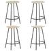 vidaXL Bar Stools 4 pcs Solid Mango Wood - 15" x 14.2" x 29.1"