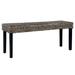 vidaXL Bench 43.3" Black Natural Kubu Rattan and Solid Mango Wood